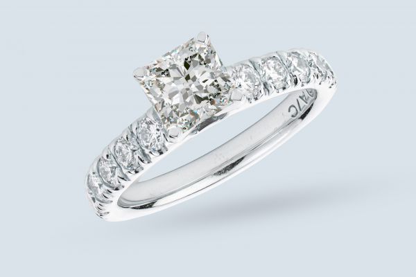 14kt White Gold Prong Set Diamond Engagement Ring
